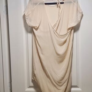 GOLD HAWK Luxury 100% Silk Draped Back Dress Med.